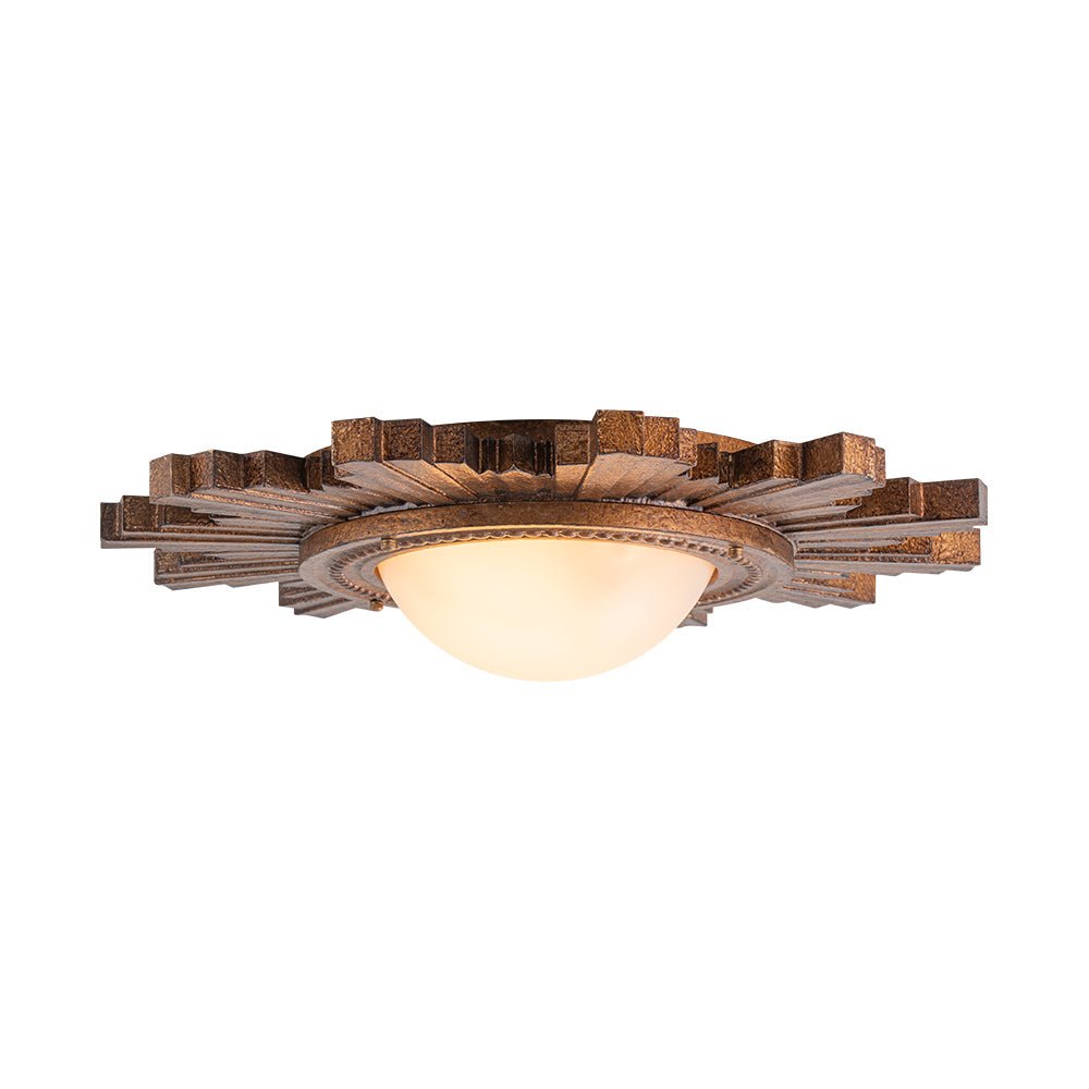Gloruvo Antique Apollo Sunburst Sculpture Resin Flush Mount / Wall Light
