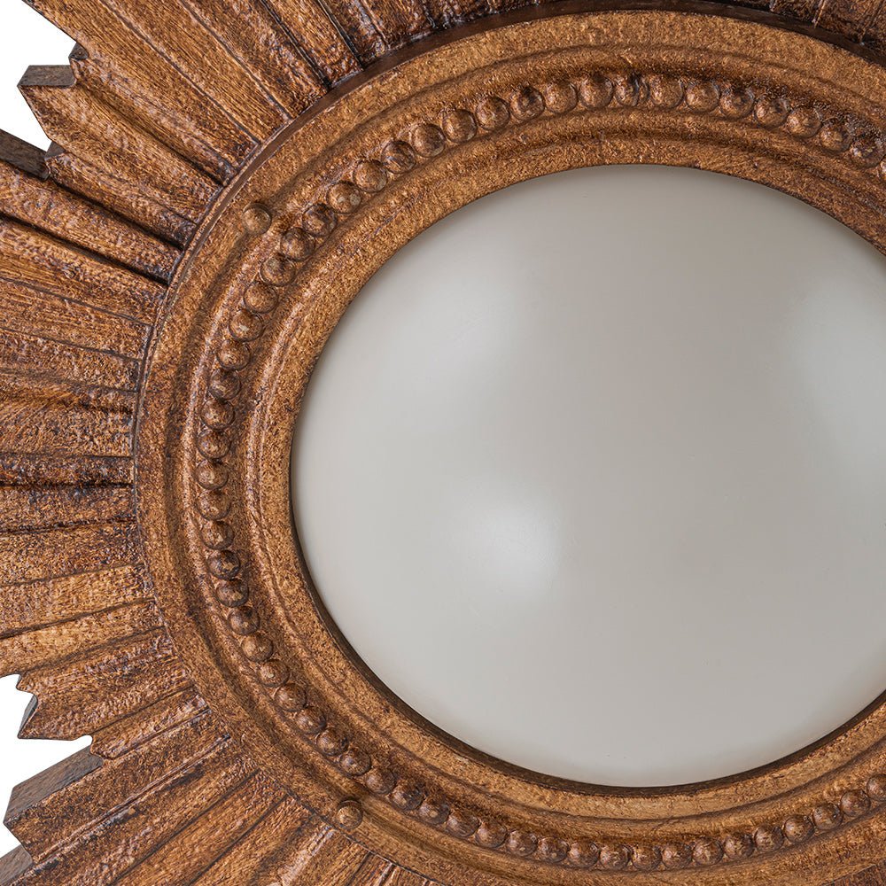 Gloruvo Antique Apollo Sunburst Sculpture Resin Flush Mount / Wall Light