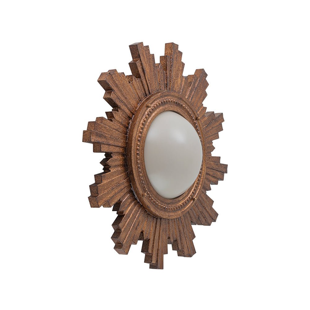 Gloruvo Antique Apollo Sunburst Sculpture Resin Flush Mount / Wall Light