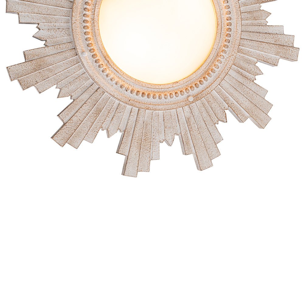 Gloruvo Antique Apollo Sunburst Sculpture Resin Flush Mount / Wall Light