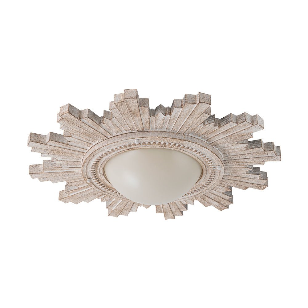 Gloruvo Antique Apollo Sunburst Sculpture Resin Flush Mount / Wall Light