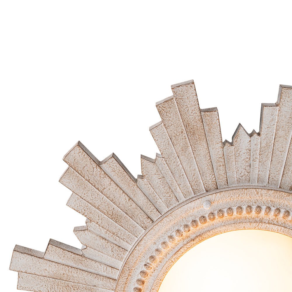 Gloruvo Antique Apollo Sunburst Sculpture Resin Flush Mount / Wall Light