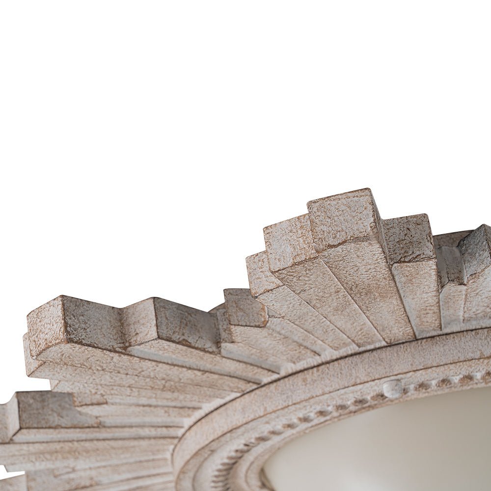 Gloruvo Antique Apollo Sunburst Sculpture Resin Flush Mount / Wall Light