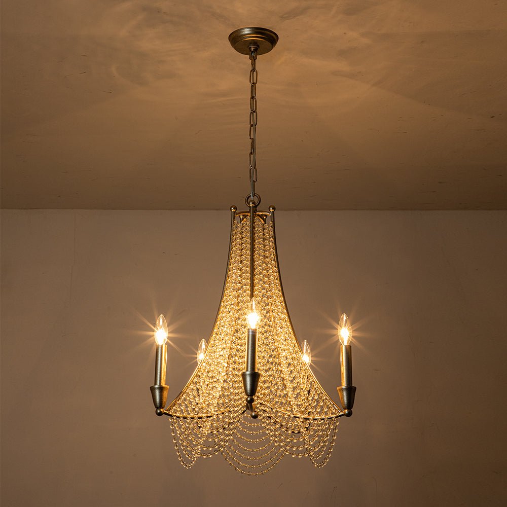 Eirikuvox Antique Candle Style Empire Crystal Chandelier