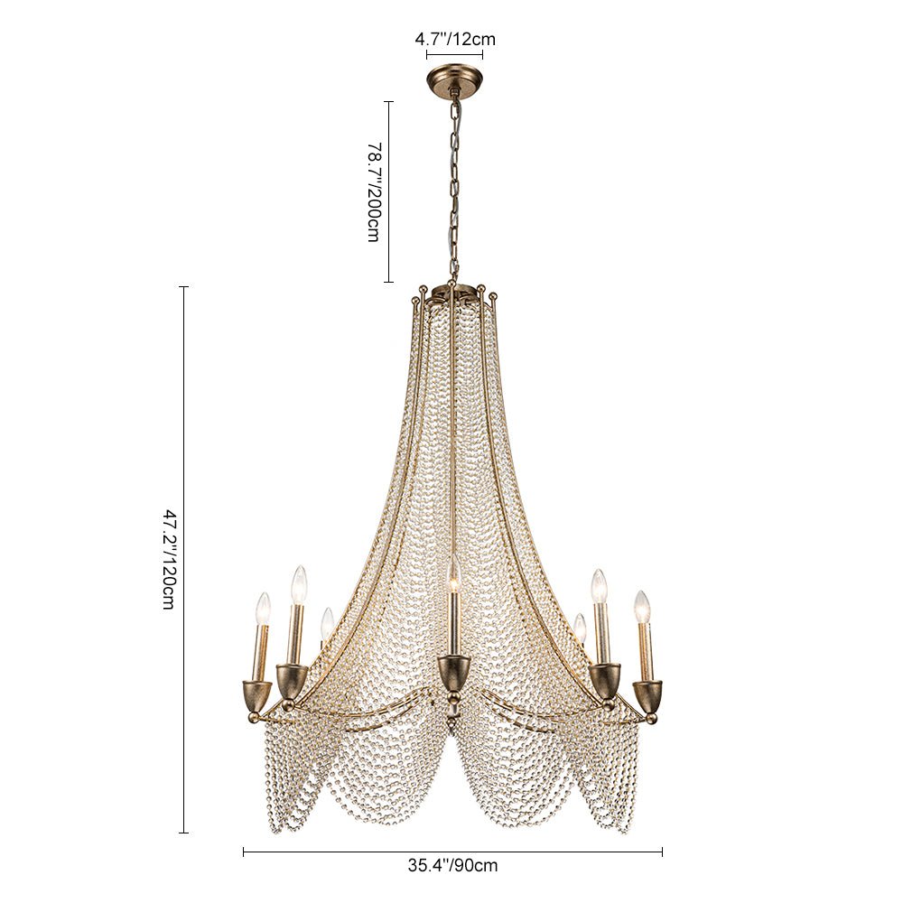 Eirikuvox Antique Candle Style Empire Crystal Chandelier