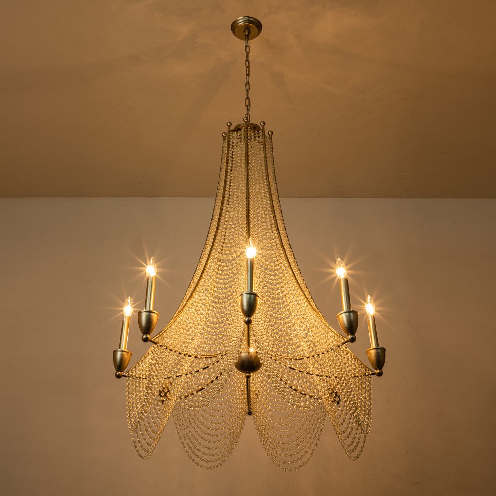 Eirikuvox Antique Candle Style Empire Crystal Chandelier