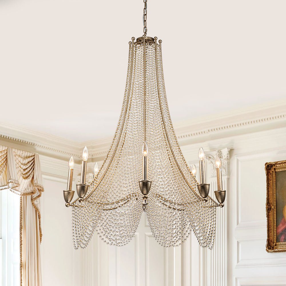 Eirikuvox Antique Candle Style Empire Crystal Chandelier