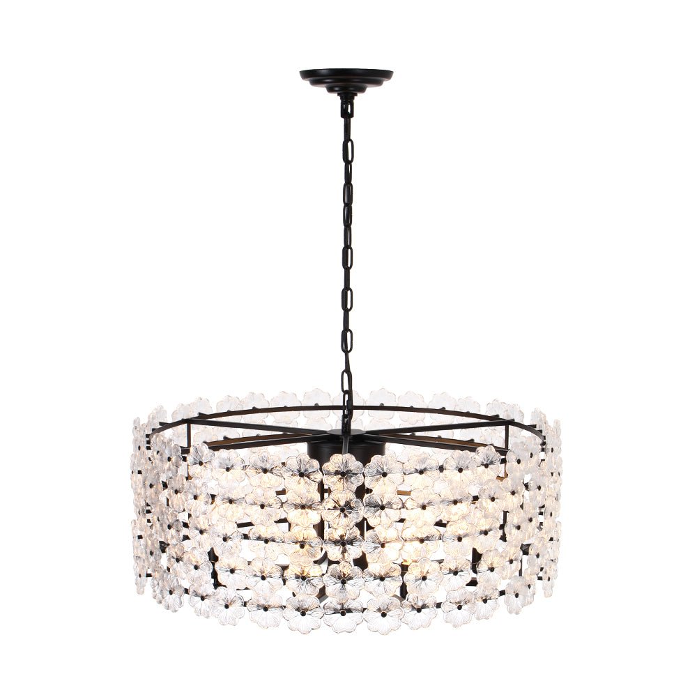 Fljotuvyt Art Deco Blossom Floral Metal Lantern Pendant Light