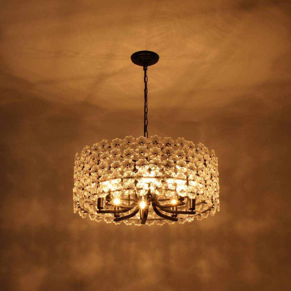 Fljotuvyt Art Deco Blossom Floral Metal Lantern Pendant Light