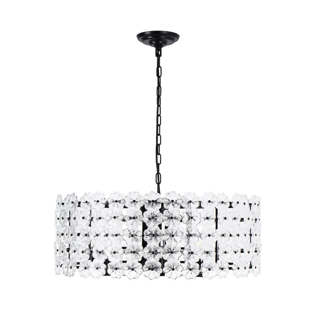 Fljotuvyt Art Deco Blossom Floral Metal Lantern Pendant Light
