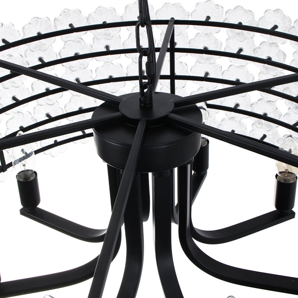 Fljotuvyt Art Deco Blossom Floral Metal Lantern Pendant Light