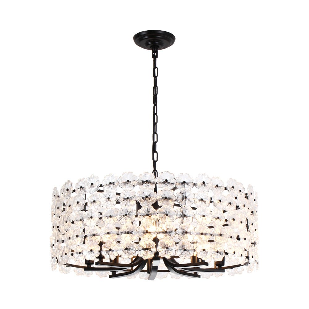 Fljotuvyt Art Deco Blossom Floral Metal Lantern Pendant Light