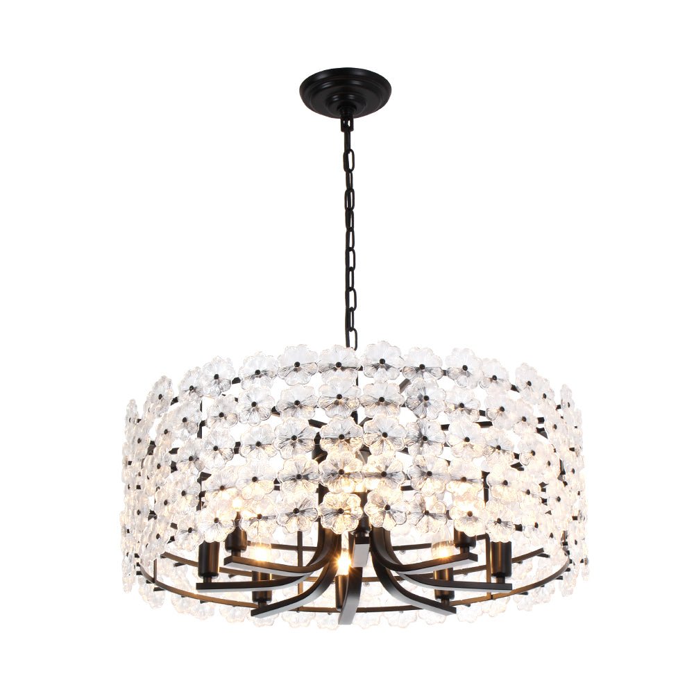 Fljotuvyt Art Deco Blossom Floral Metal Lantern Pendant Light