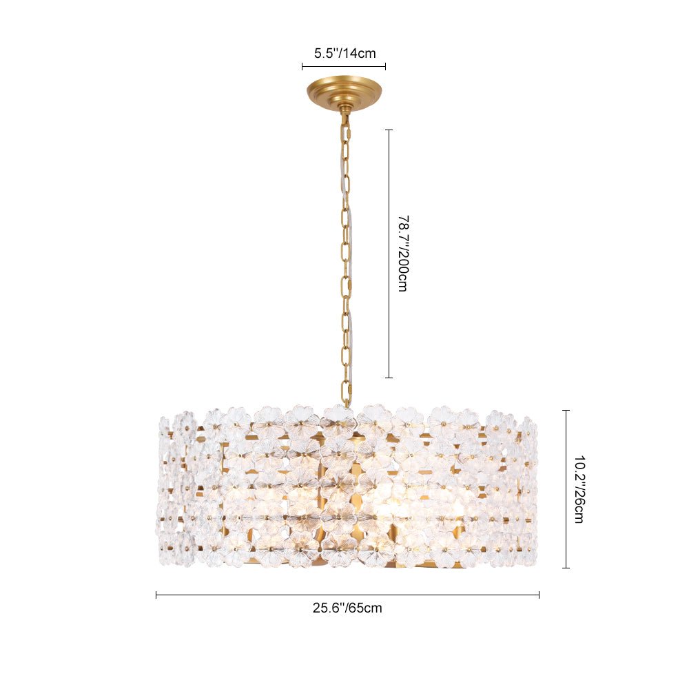 Fljotuvyt Art Deco Blossom Floral Metal Lantern Pendant Light