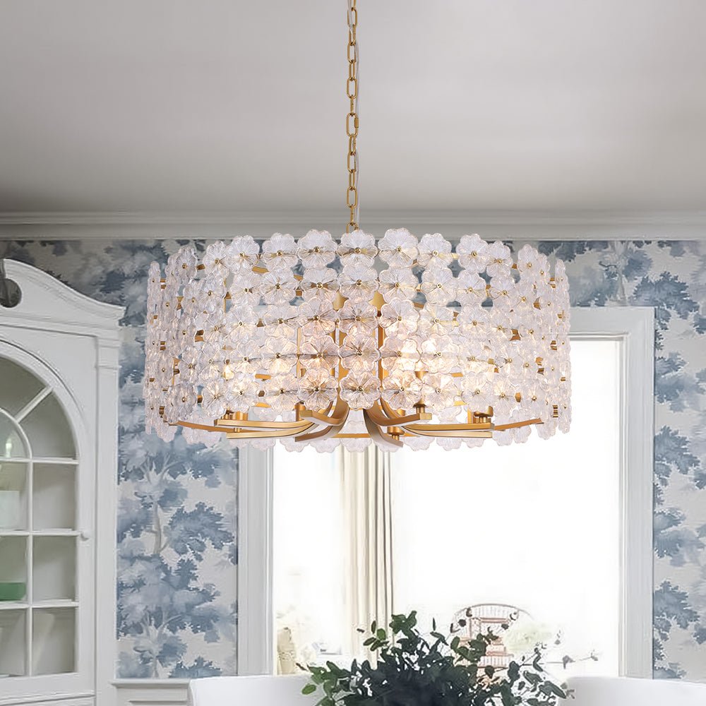 Fljotuvyt Art Deco Blossom Floral Metal Lantern Pendant Light