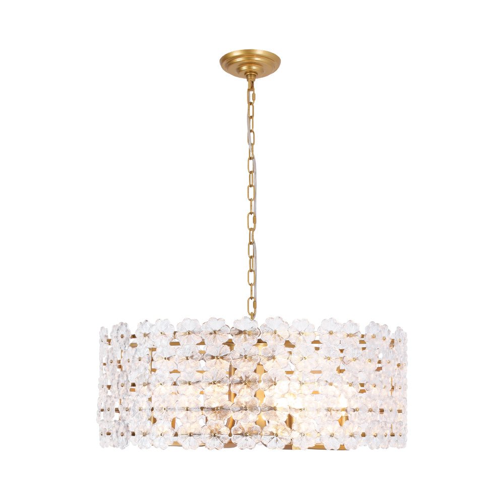 Fljotuvyt Art Deco Blossom Floral Metal Lantern Pendant Light