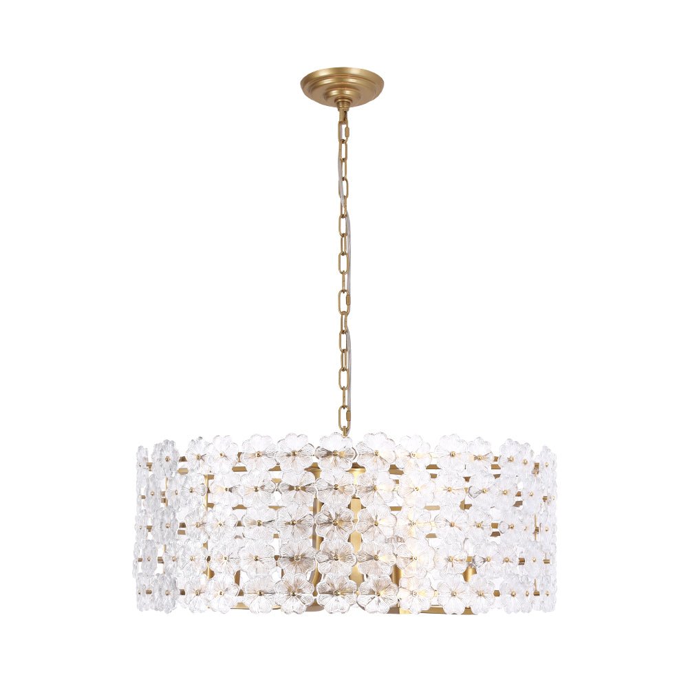 Fljotuvyt Art Deco Blossom Floral Metal Lantern Pendant Light