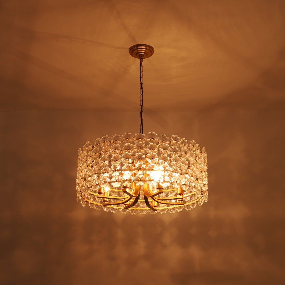 Fljotuvyt Art Deco Blossom Floral Metal Lantern Pendant Light