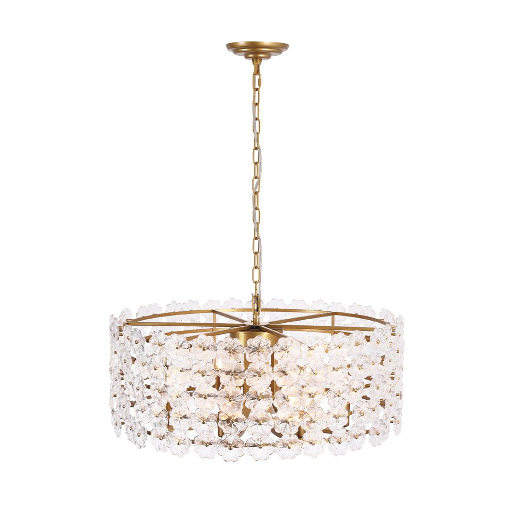 Fljotuvyt Art Deco Blossom Floral Metal Lantern Pendant Light