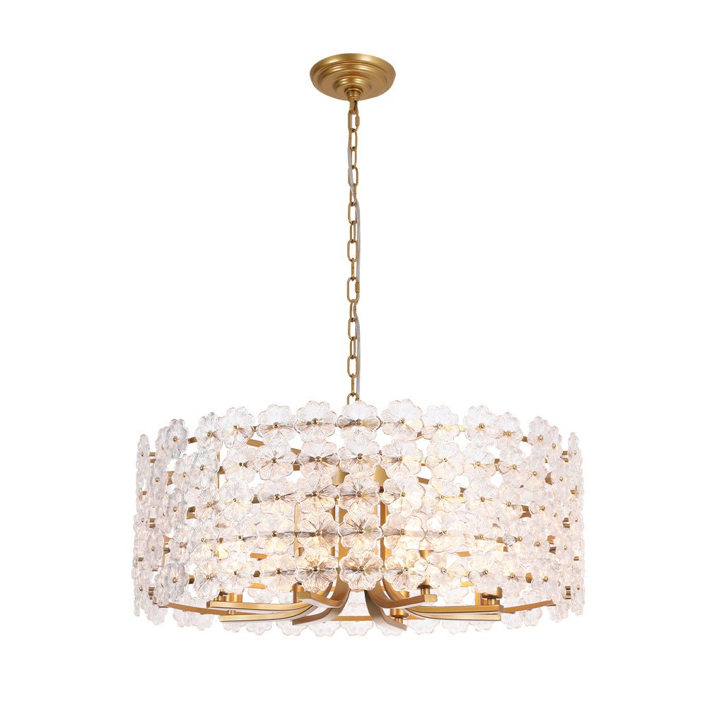Fljotuvyt Art Deco Blossom Floral Metal Lantern Pendant Light