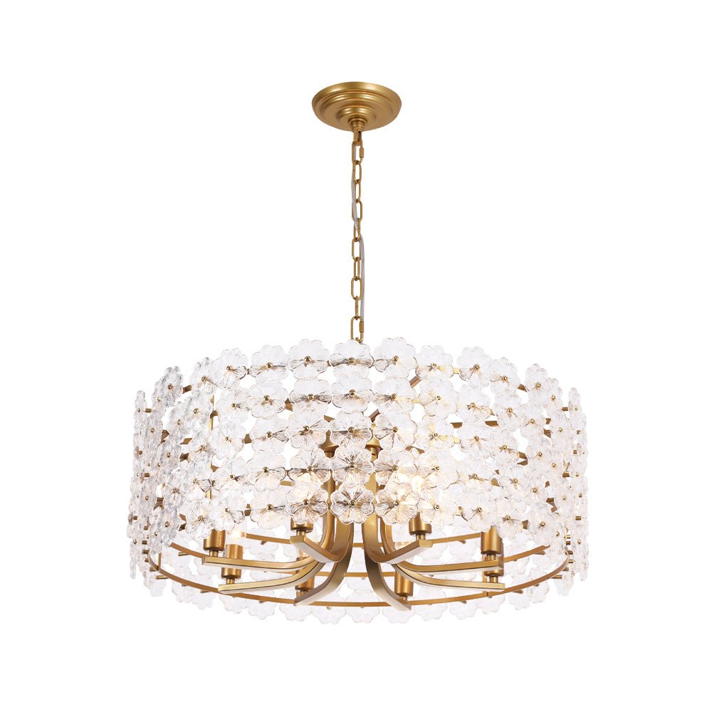 Fljotuvyt Art Deco Blossom Floral Metal Lantern Pendant Light