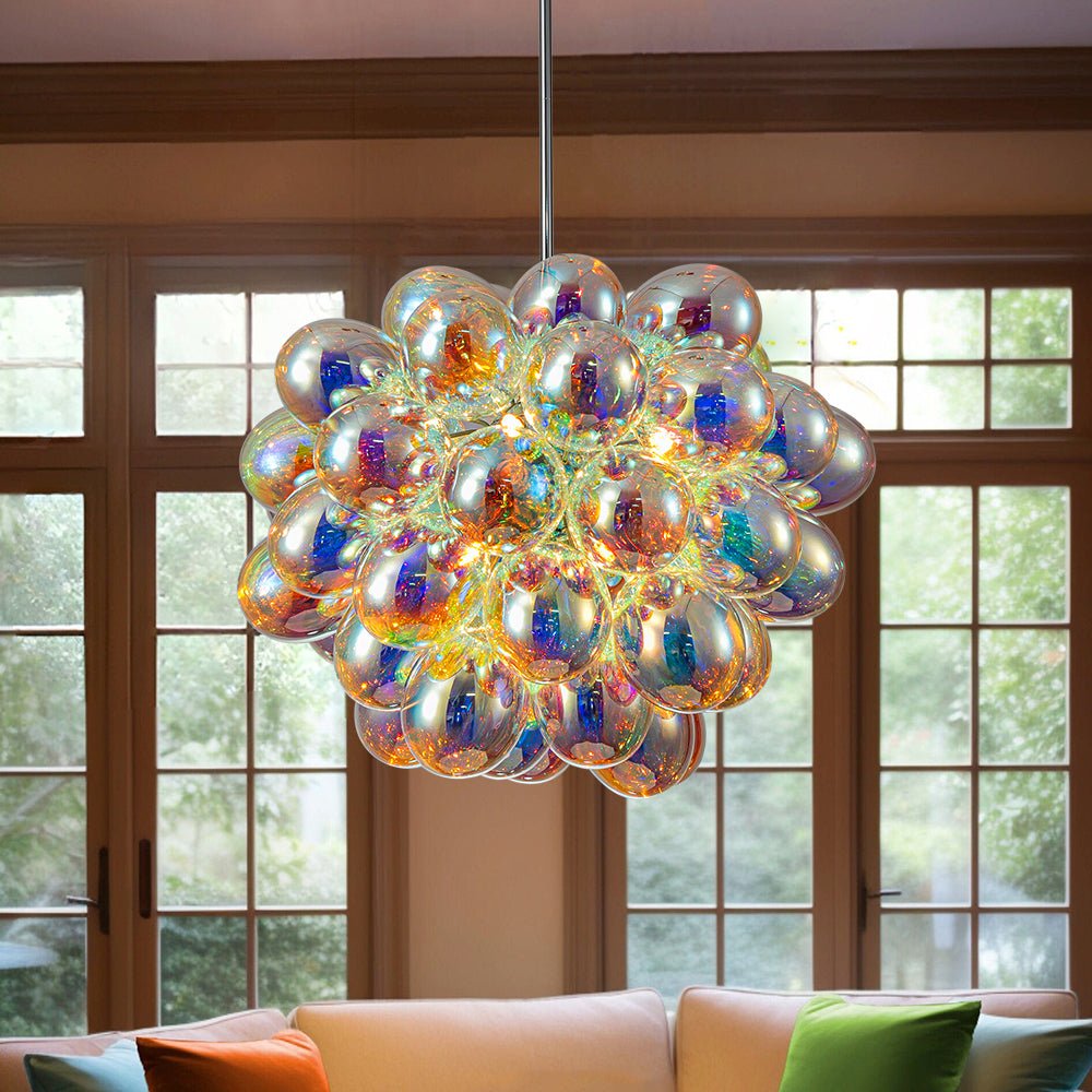 Ljomast Bauhaus Color Stained Cluster Glass Chandelier