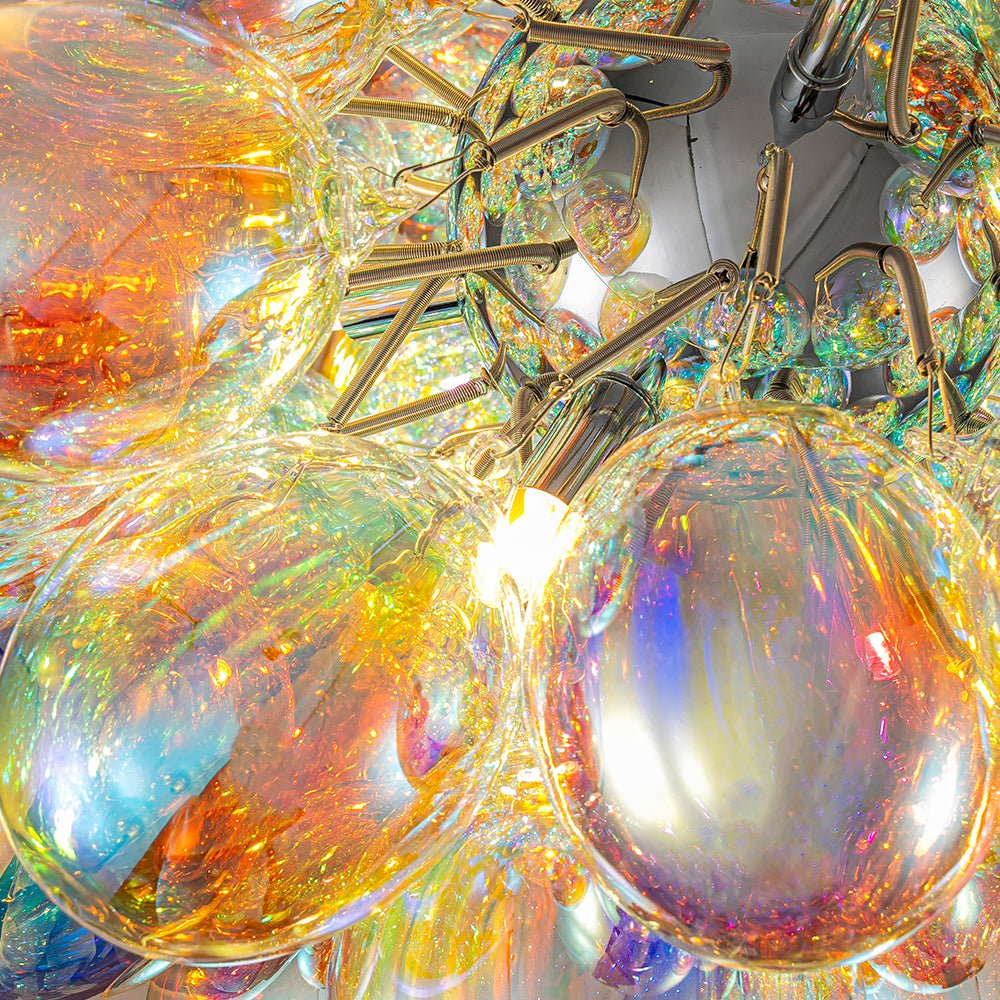Ljomast Bauhaus Color Stained Cluster Glass Chandelier
