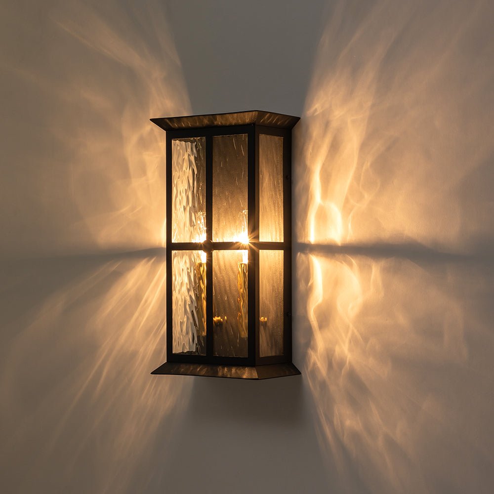 Jarnbruvo Modern Water Outdoor Glass Lantern Wall Light