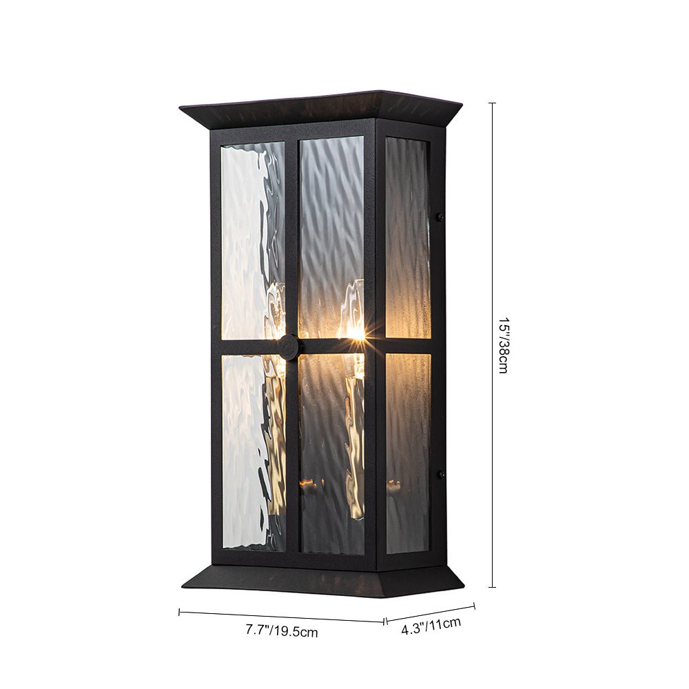 Jarnbruvo Modern Water Outdoor Glass Lantern Wall Light