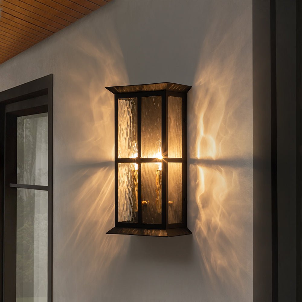 Jarnbruvo Modern Water Outdoor Glass Lantern Wall Light