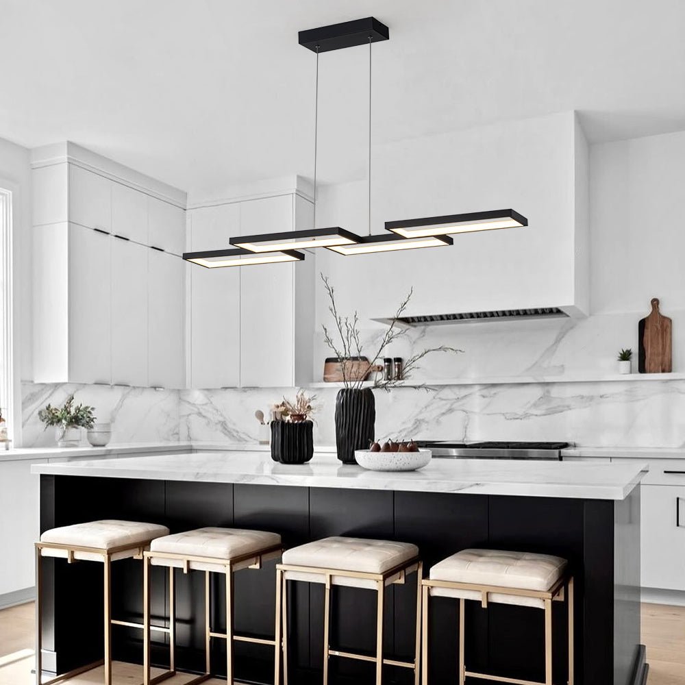 Ljomuvox Black Rectangular Dimmable LED Metal Pendant Light