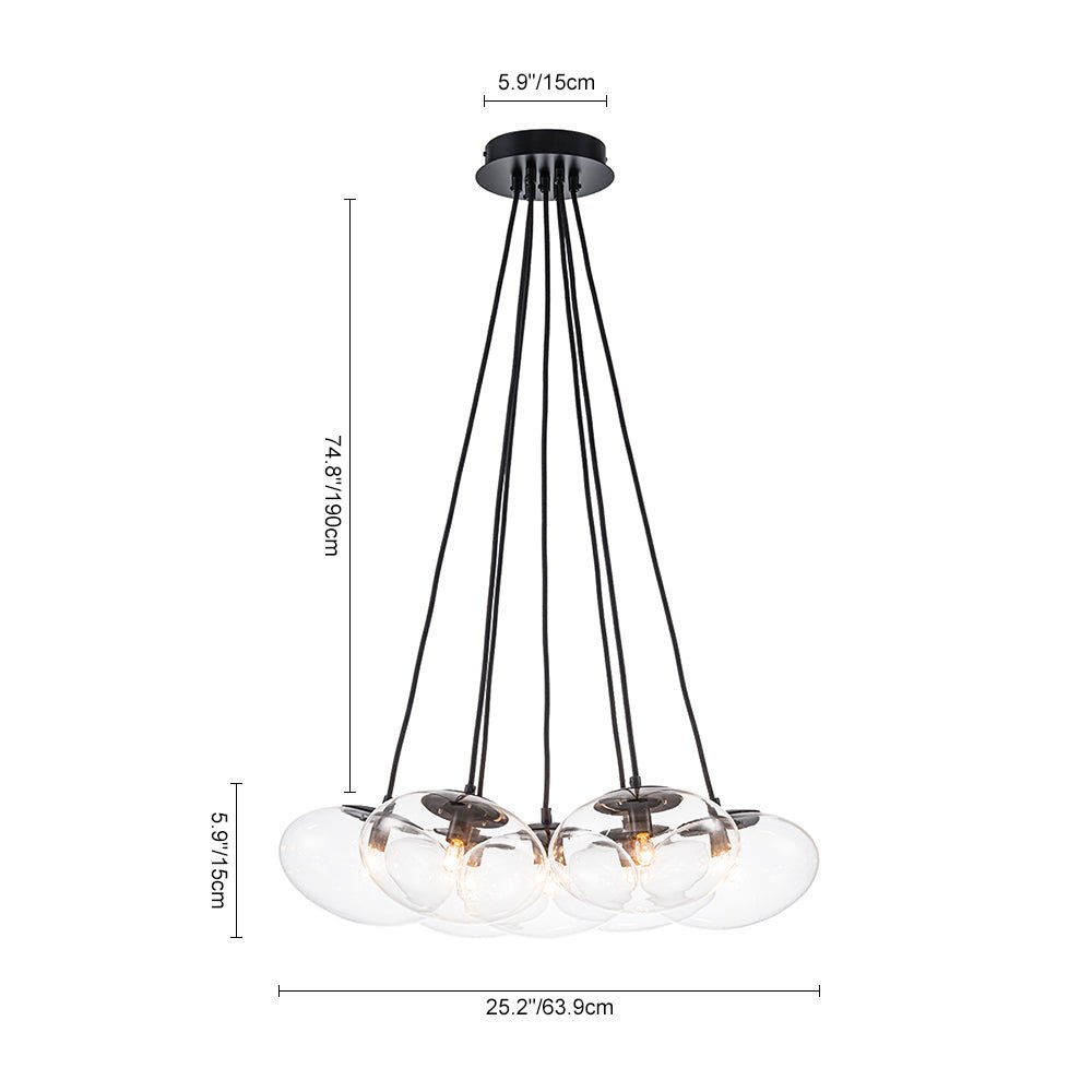 Himinuvo Cluster Oval Globe Clear Glass Chandelier