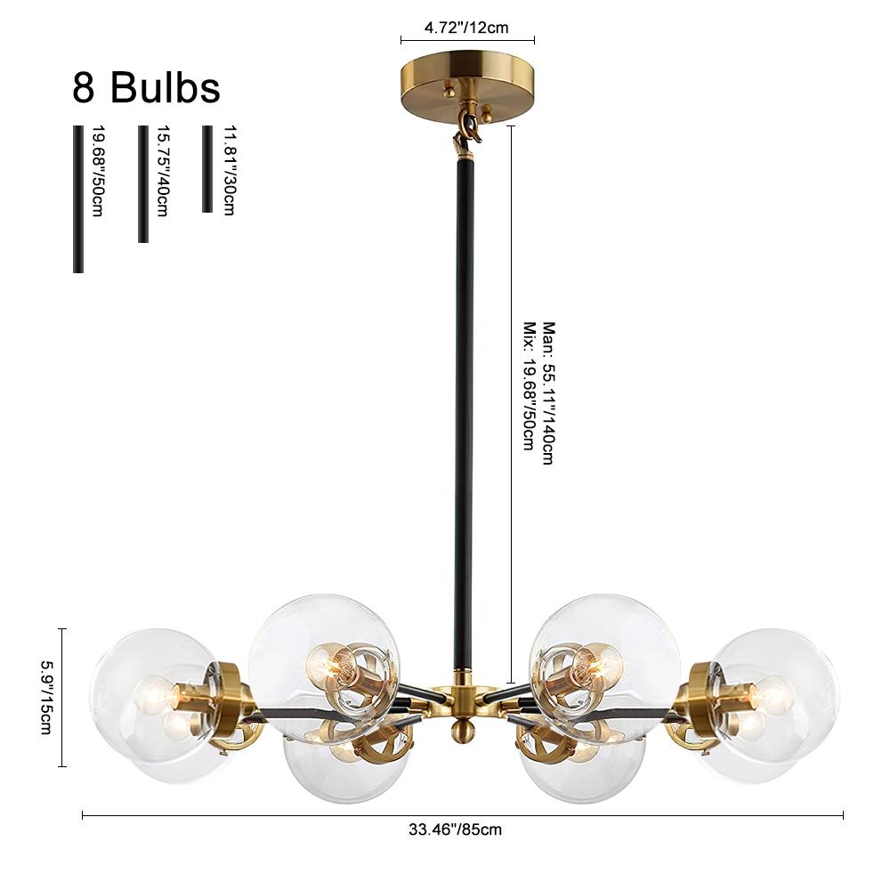 Kvennulix Mid-century Sputnik Metal Chandelier