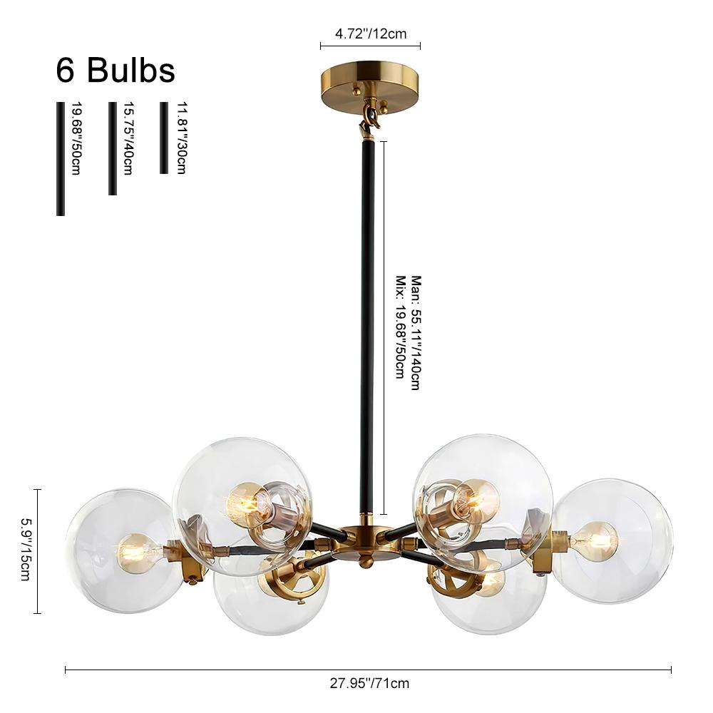 Kvennulix Mid-century Sputnik Metal Chandelier