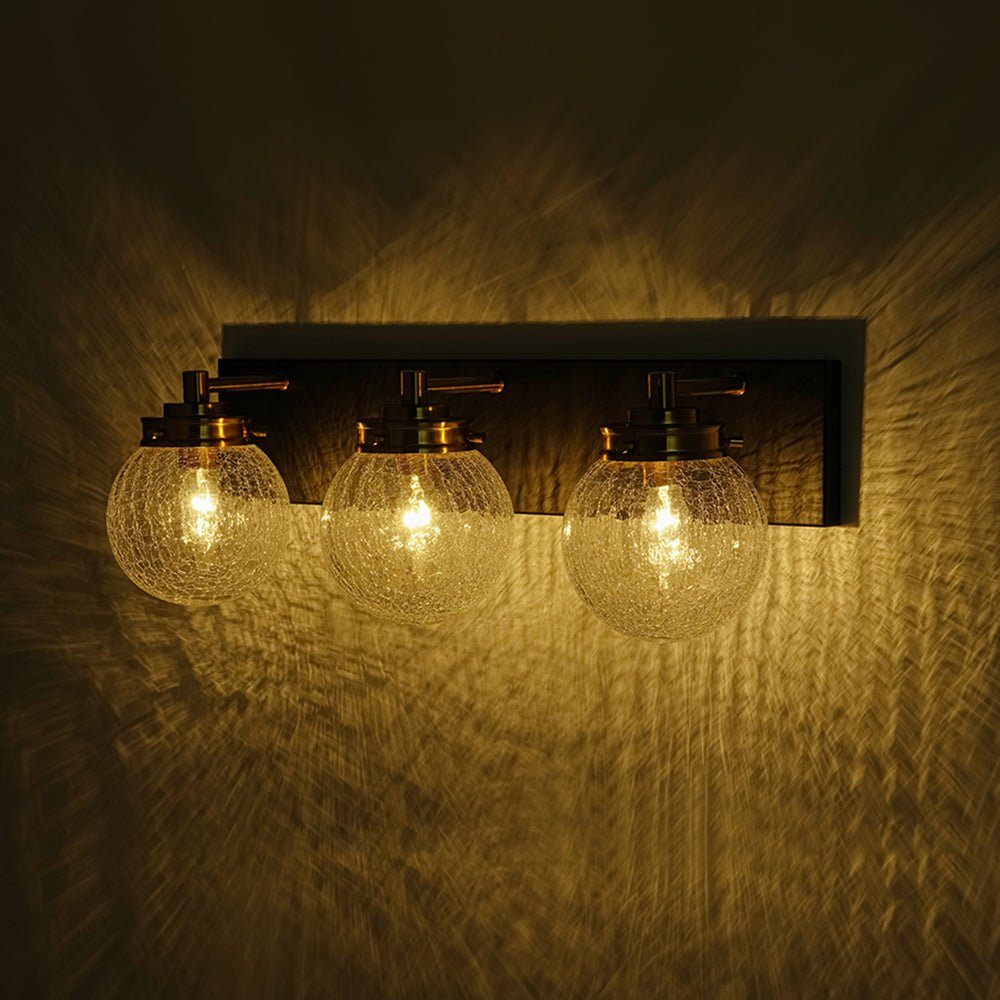 Blikari Crackle Globe Glass Vanity Wall Lamp