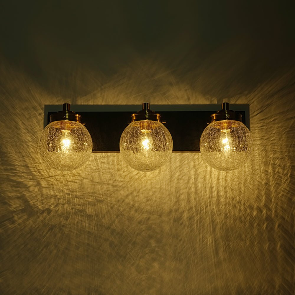 Blikari Crackle Globe Glass Vanity Wall Lamp