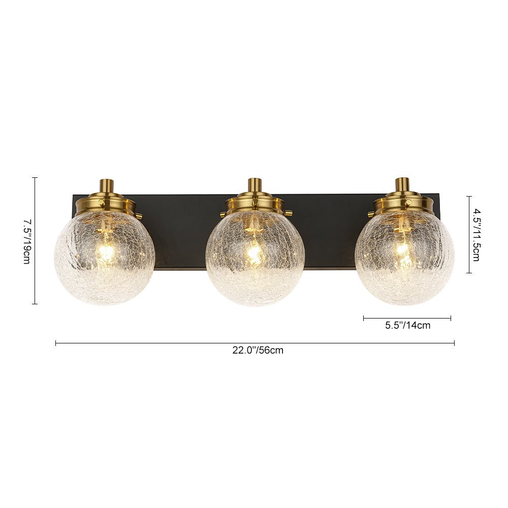 Blikari Crackle Globe Glass Vanity Wall Lamp