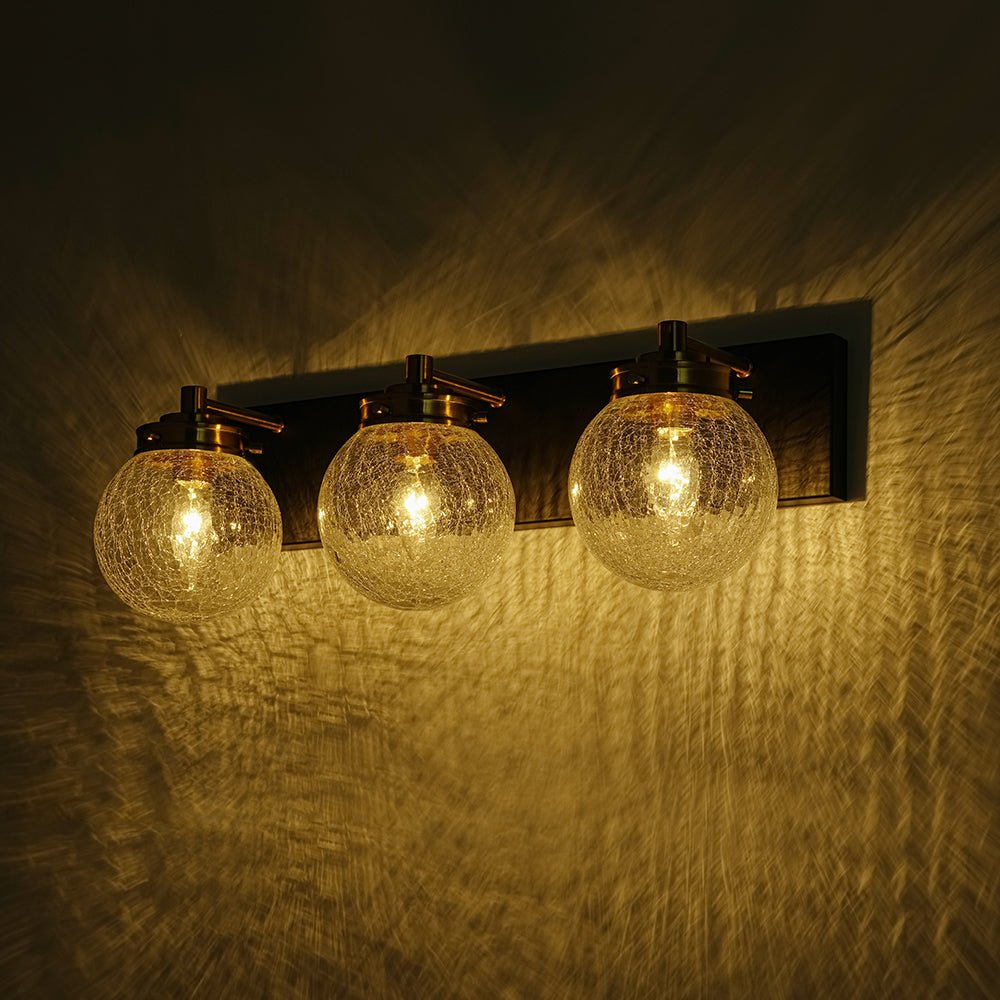 Blikari Crackle Globe Glass Vanity Wall Lamp