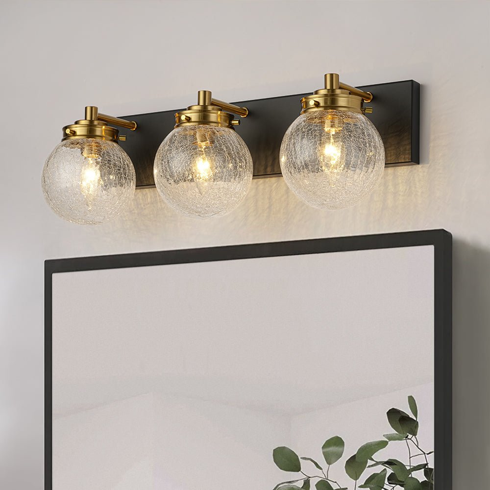 Blikari Crackle Globe Glass Vanity Wall Lamp