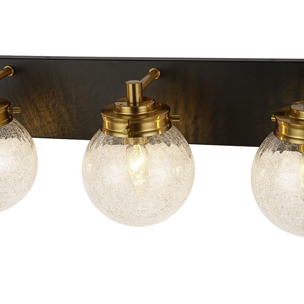Blikari Crackle Globe Glass Vanity Wall Lamp