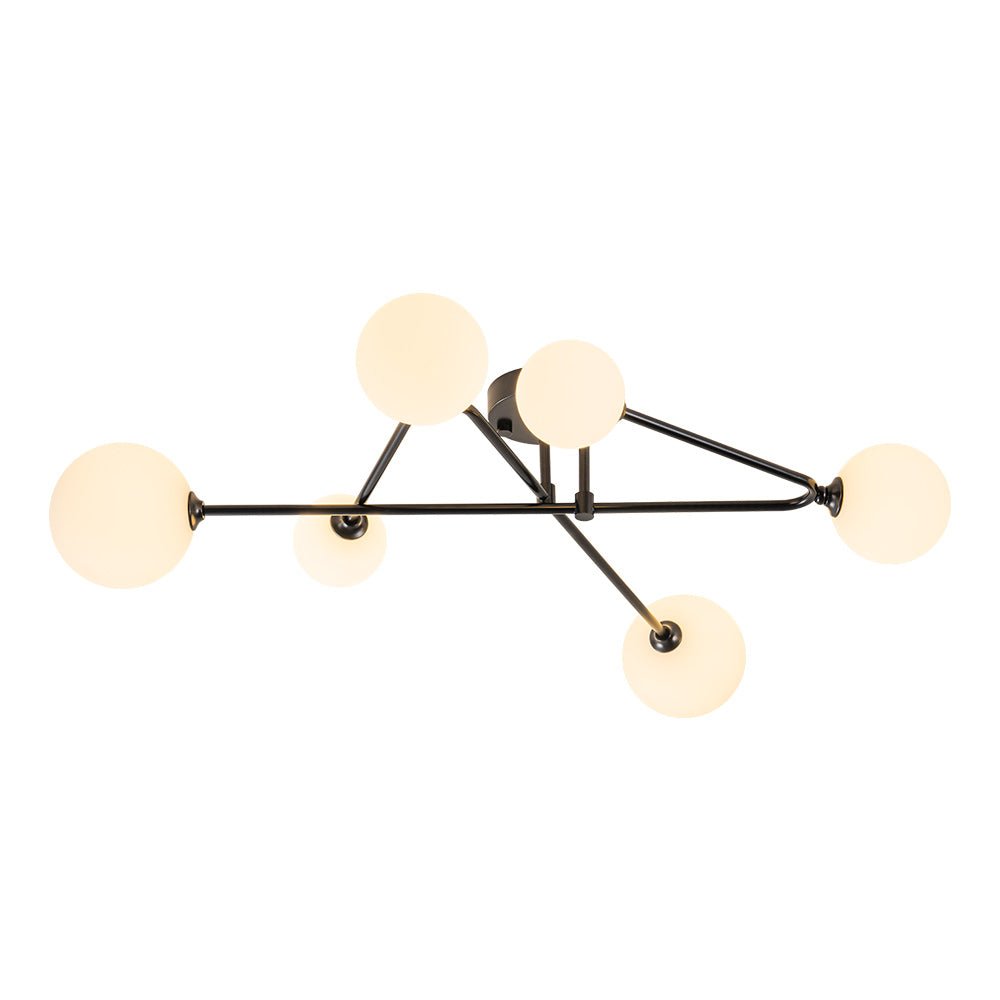 Vireta Linear Sputnik Metal Semi Flush Mount Ceiling Light