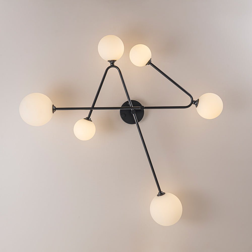 Vireta Linear Sputnik Metal Semi Flush Mount Ceiling Light