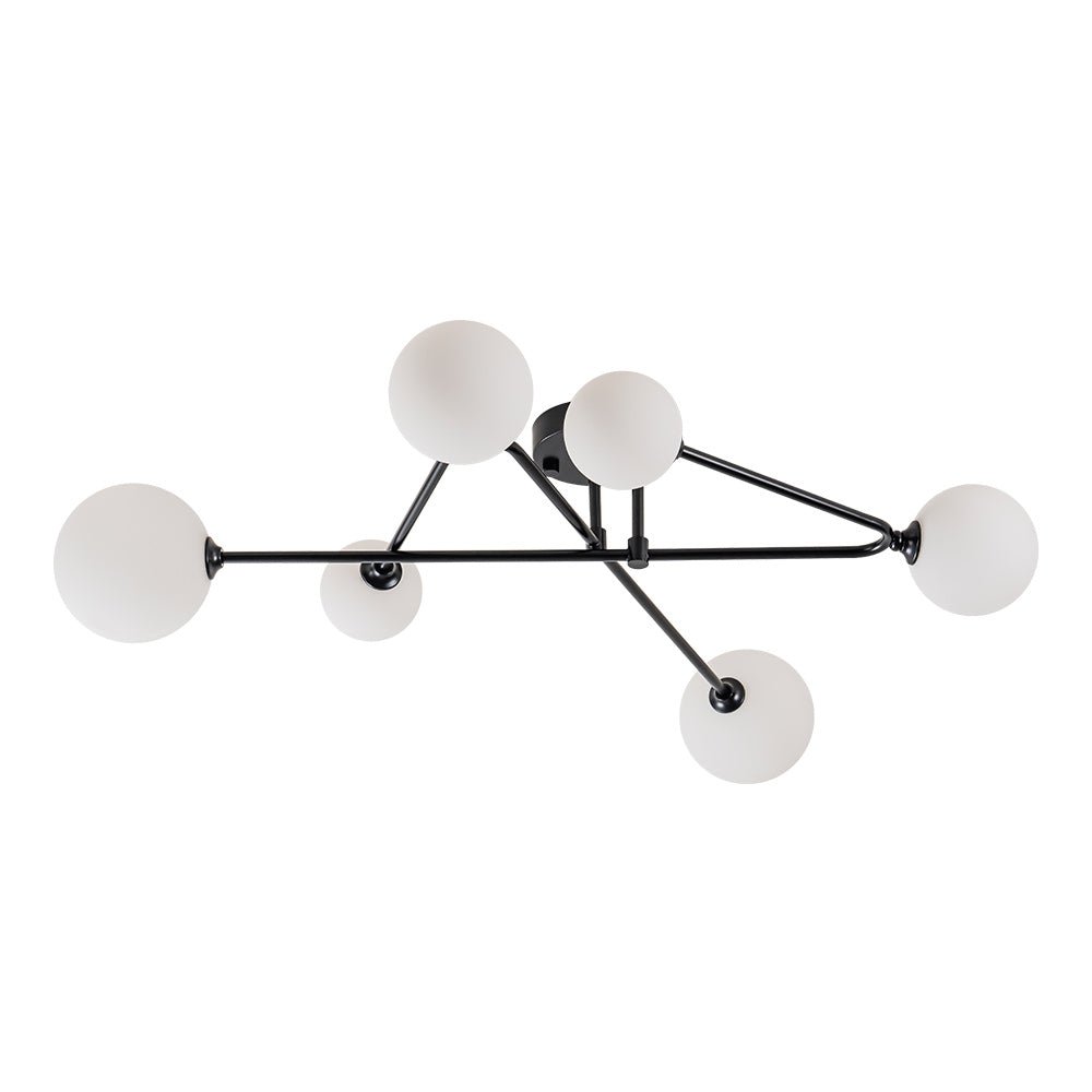 Vireta Linear Sputnik Metal Semi Flush Mount Ceiling Light