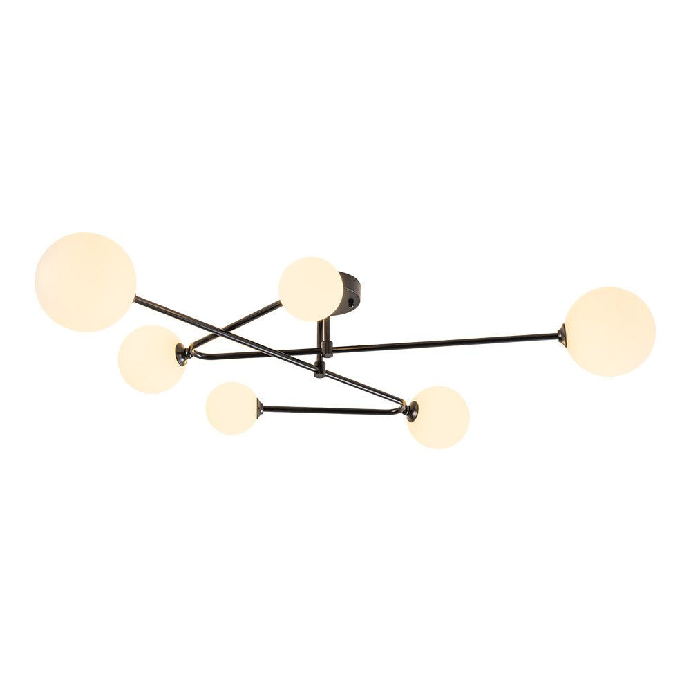 Vireta Linear Sputnik Metal Semi Flush Mount Ceiling Light
