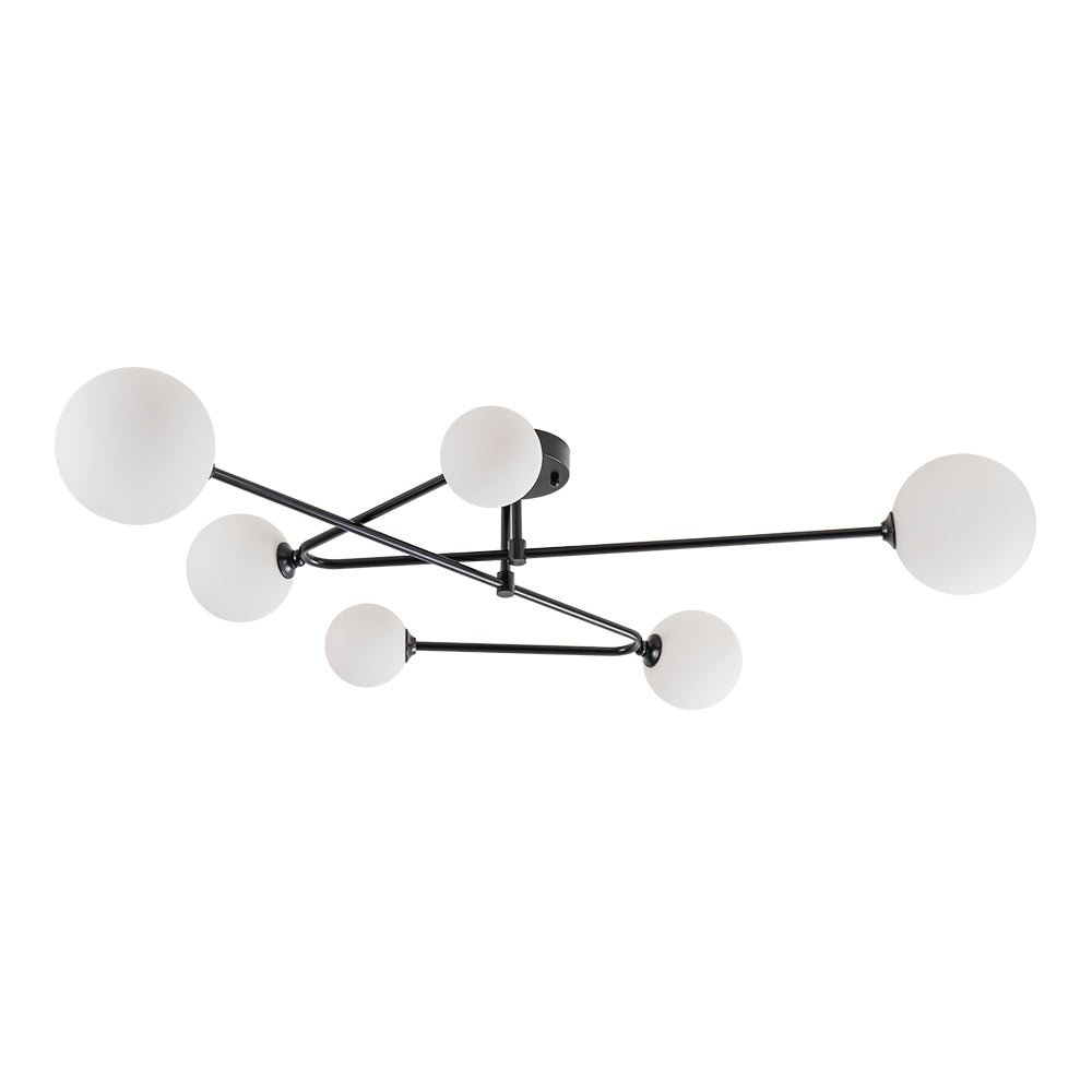 Vireta Linear Sputnik Metal Semi Flush Mount Ceiling Light