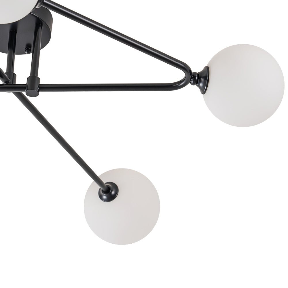 Vireta Linear Sputnik Metal Semi Flush Mount Ceiling Light