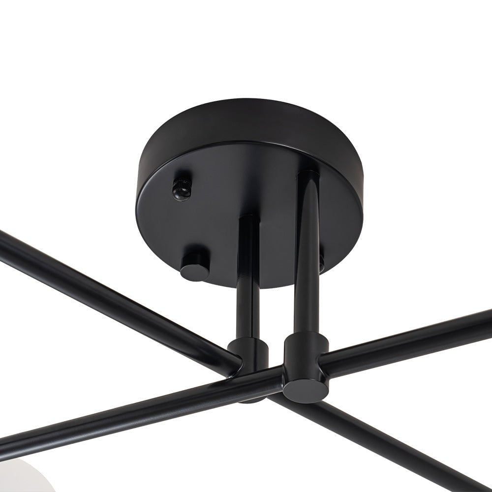 Vireta Linear Sputnik Metal Semi Flush Mount Ceiling Light