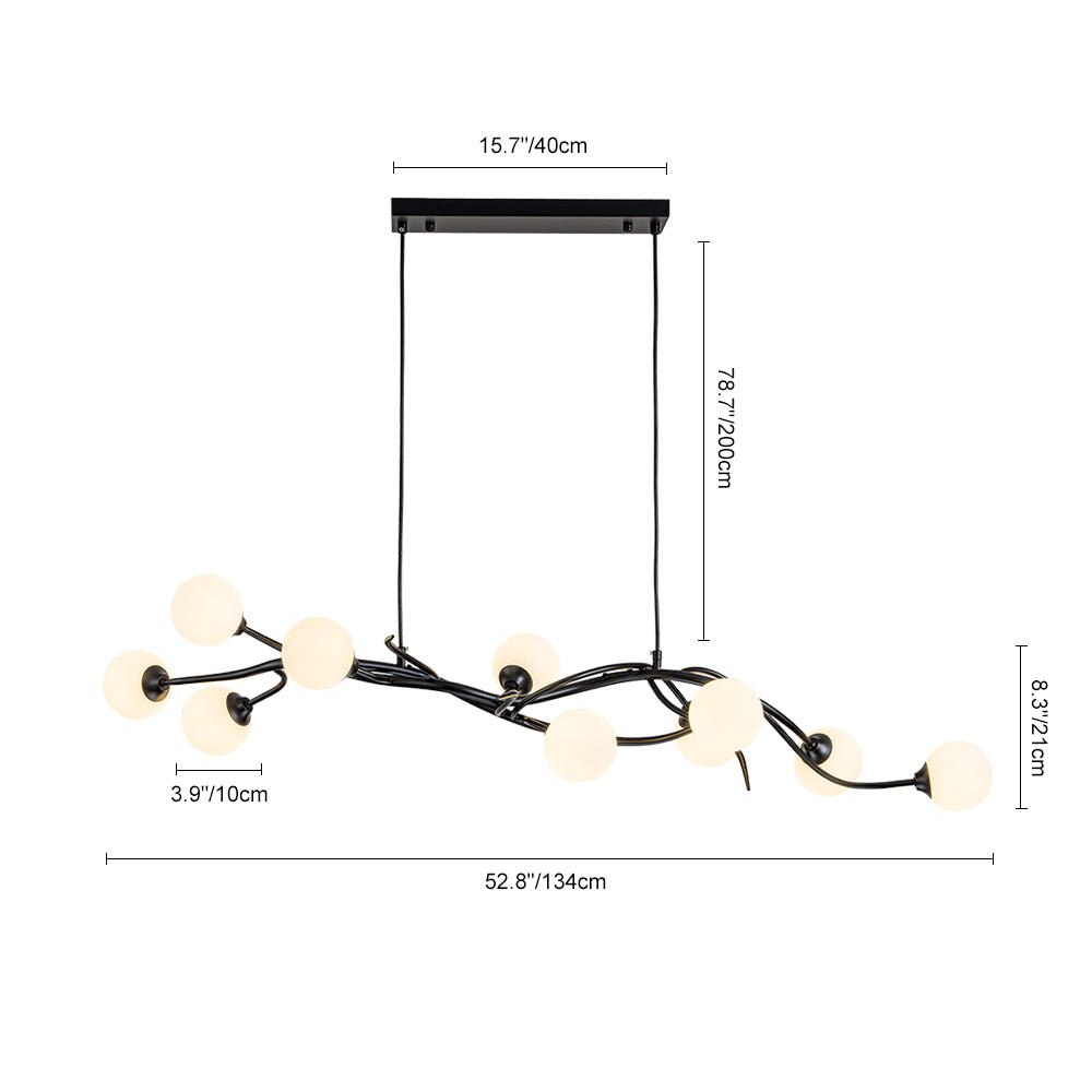 Eiriksun Magic Forest Willow Bubble Linear Metal Chandelier