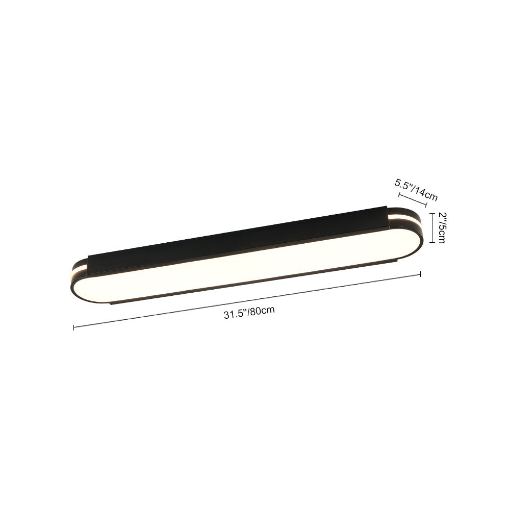 Tinduvyr Minimalist Oval Dimmable Metal Flush Mount Light