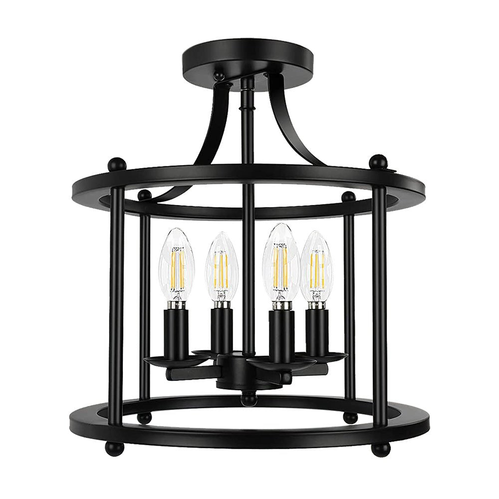 Plotunix Industrial Metal Semi Flush Mount Lighting